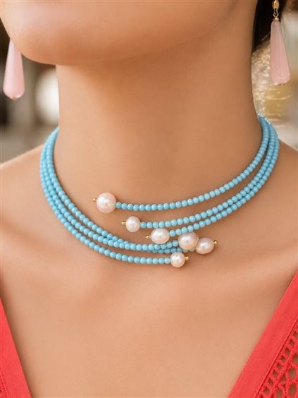 Necklace Rajola Woman in Semiprecious stones Pasta di turchese 54-497-9P - 54-497-9P